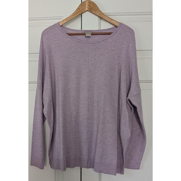 Chicos Purple Cashmere Blend Long Sleeve Lightweight Sweater - Picture 1 of 6